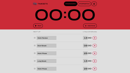 Timesets: Pomodoro timers and stopwatch image