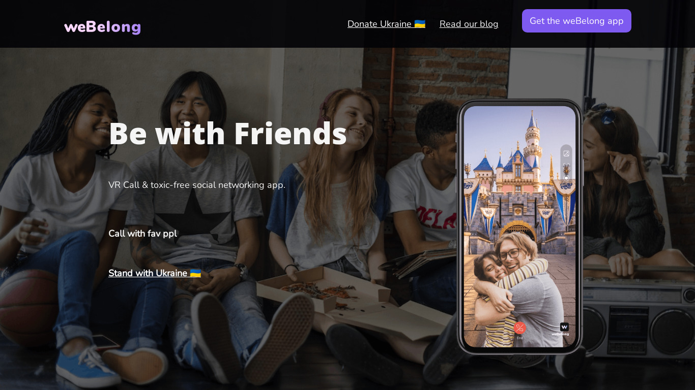 weBelong Landing page