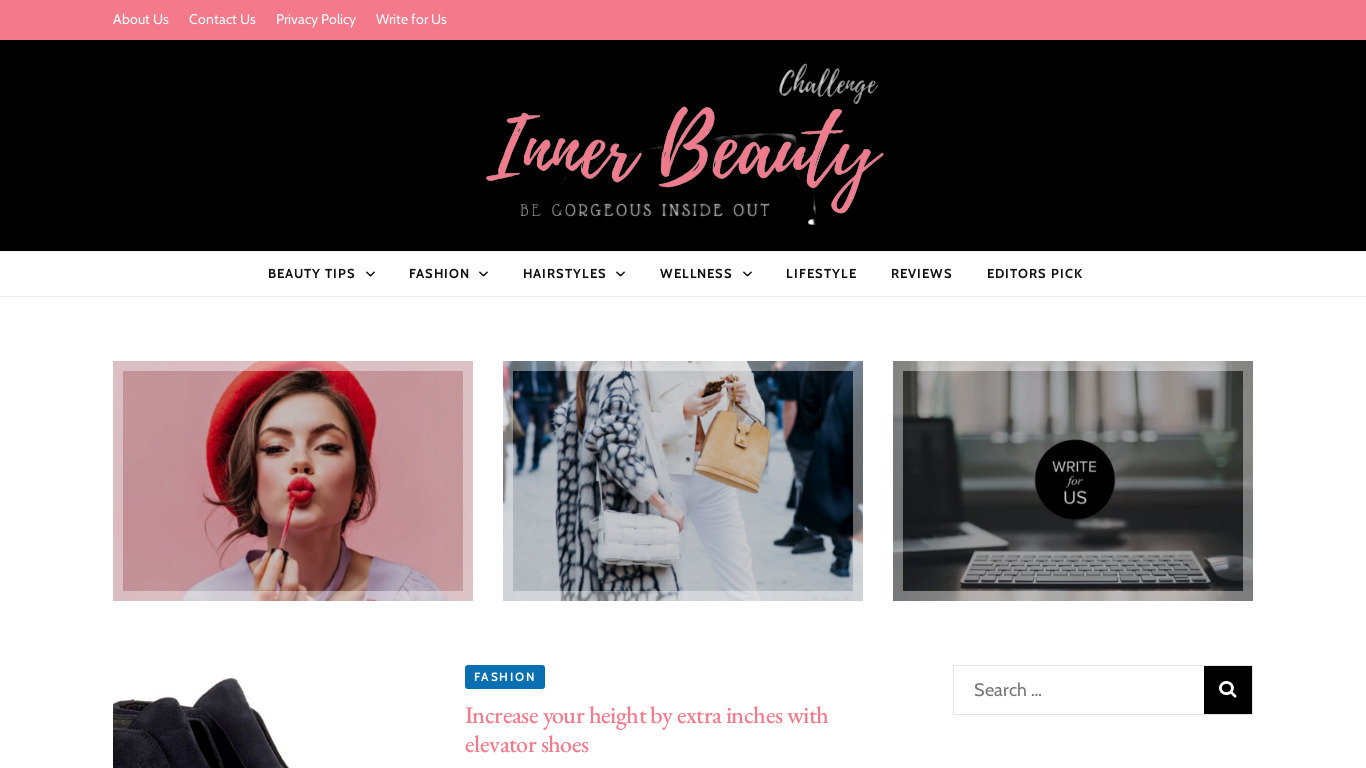 Inner Beauty Challenge Landing page