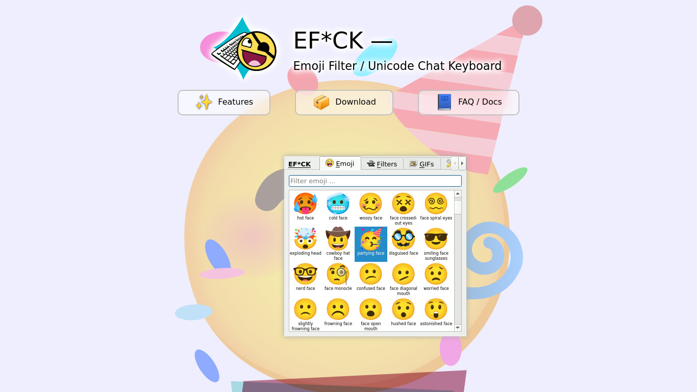 EF*CK Chat Keyboard Landing page