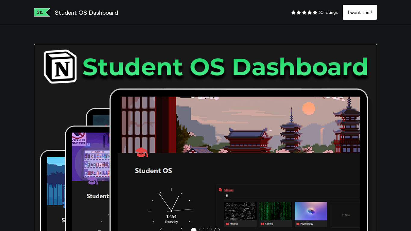 Student OS Dashboard Landing page