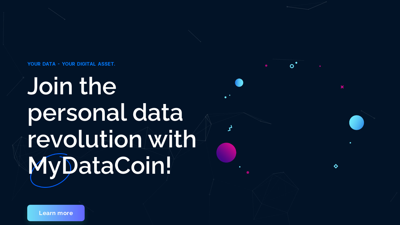 MyDataCoin Landing page