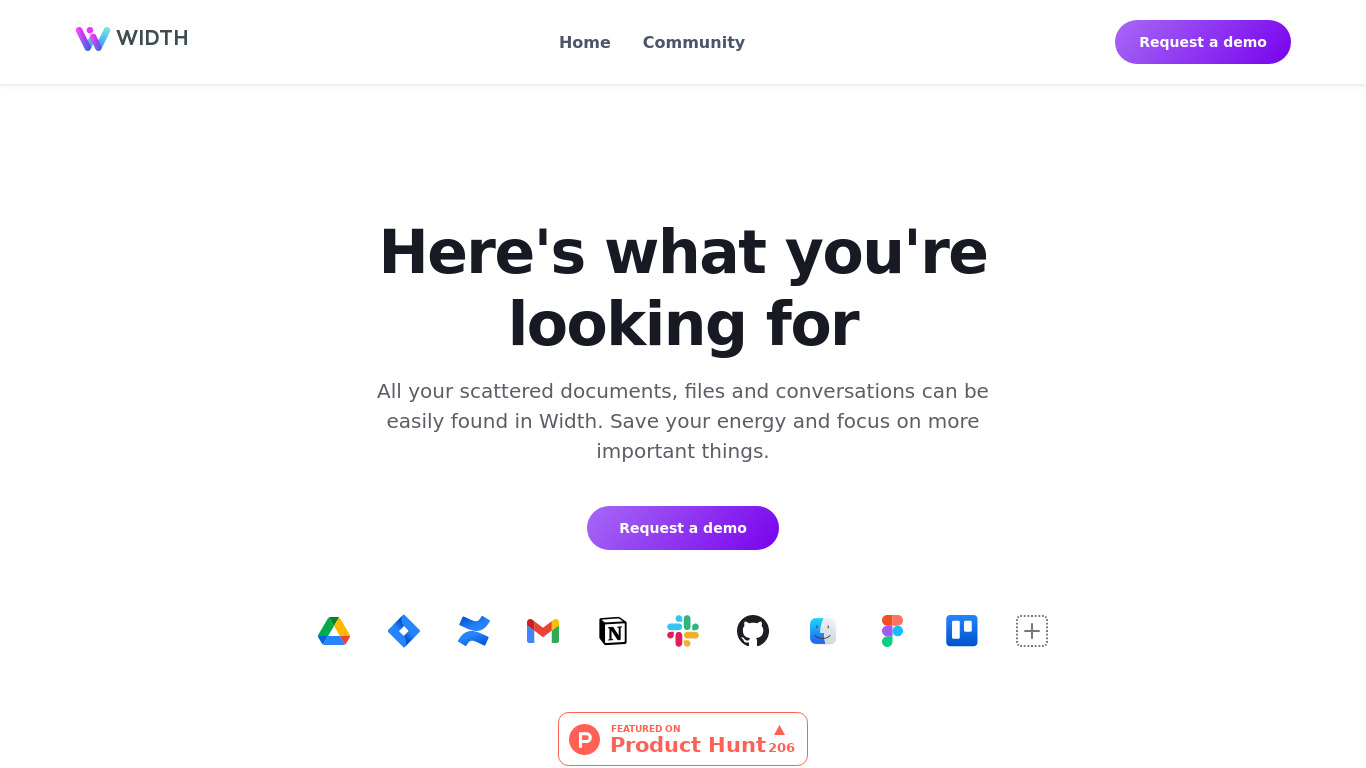 WIDTH Landing page