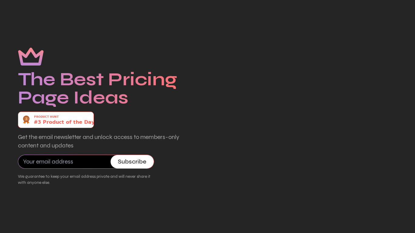 Pricing Page Ideas Landing page