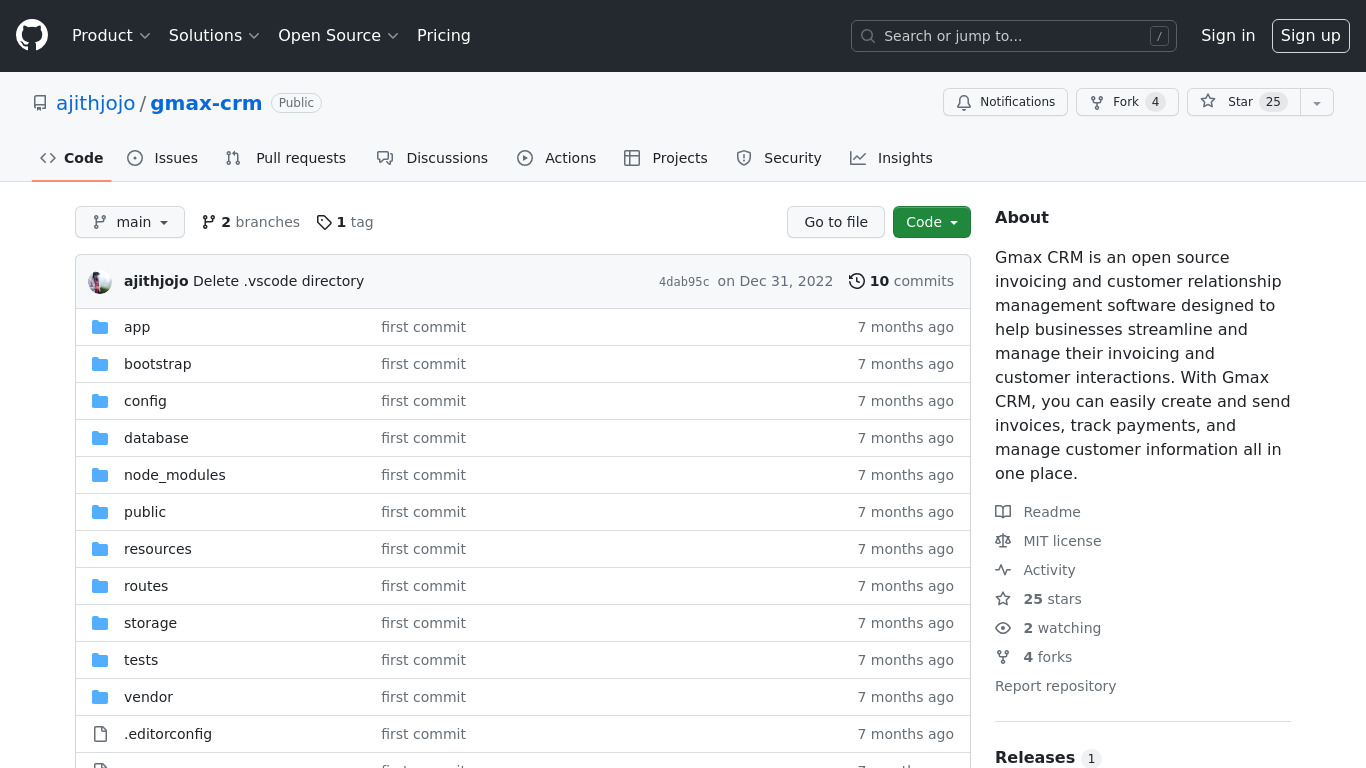 Gmax CRM Open Source Landing page