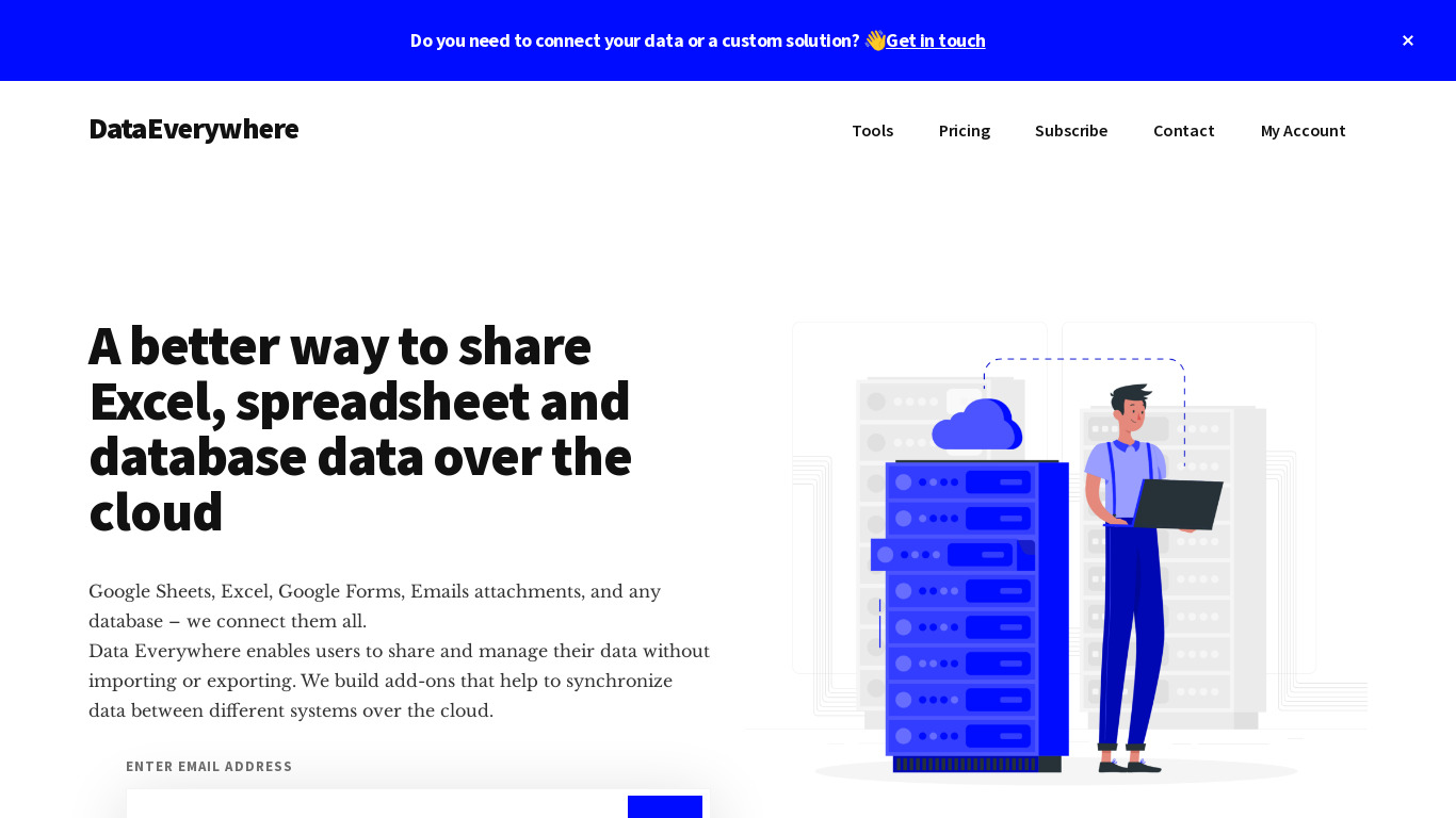 Data Everywhere Landing page