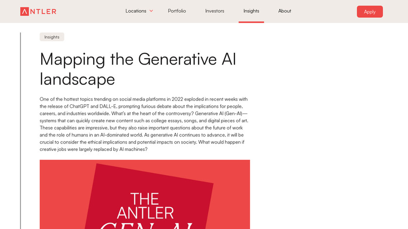 Generative AI Landscape Landing Page