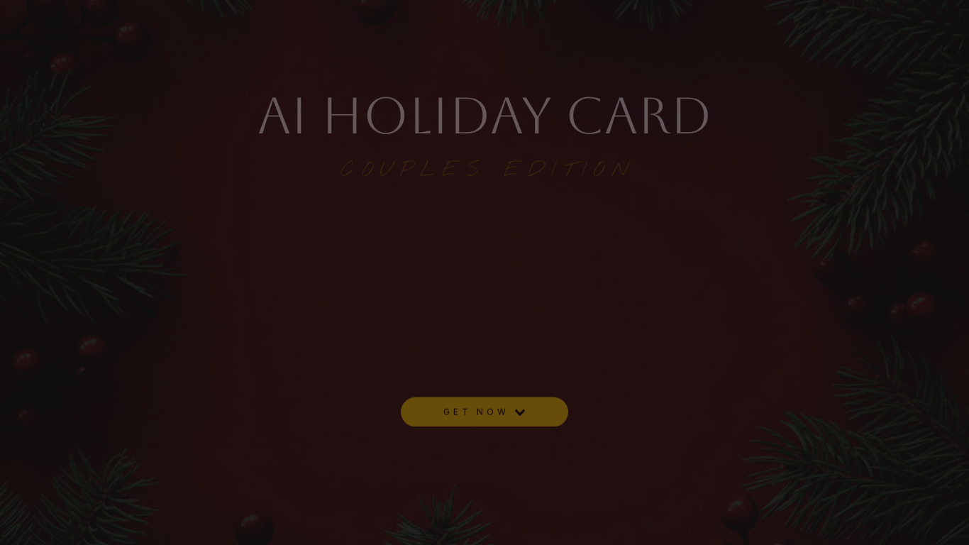 AI holiday cards Landing page