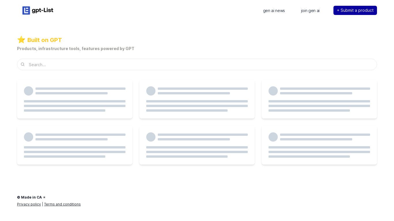 gpt-List Landing page