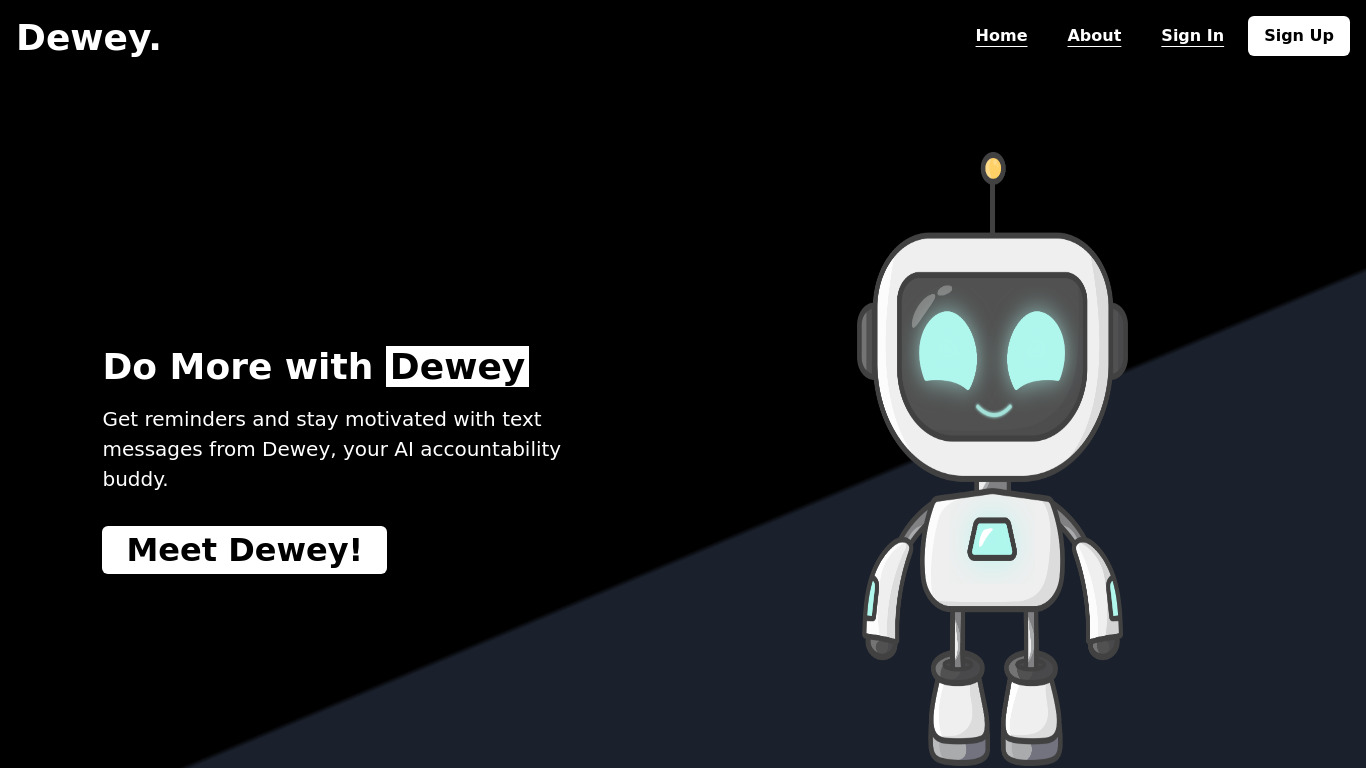 Dewey Beta Landing page