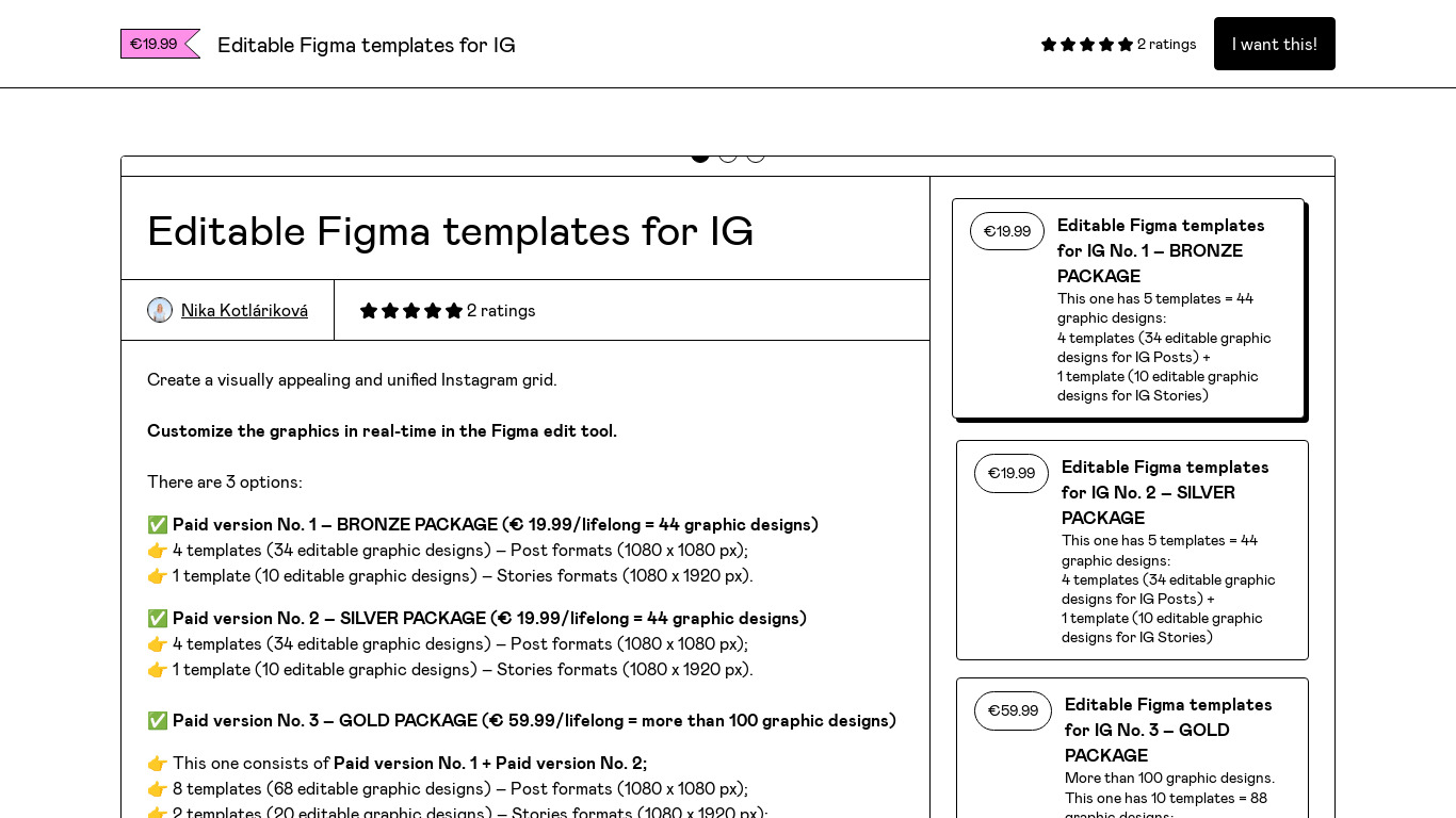 Editable Figma templates for IG Landing page