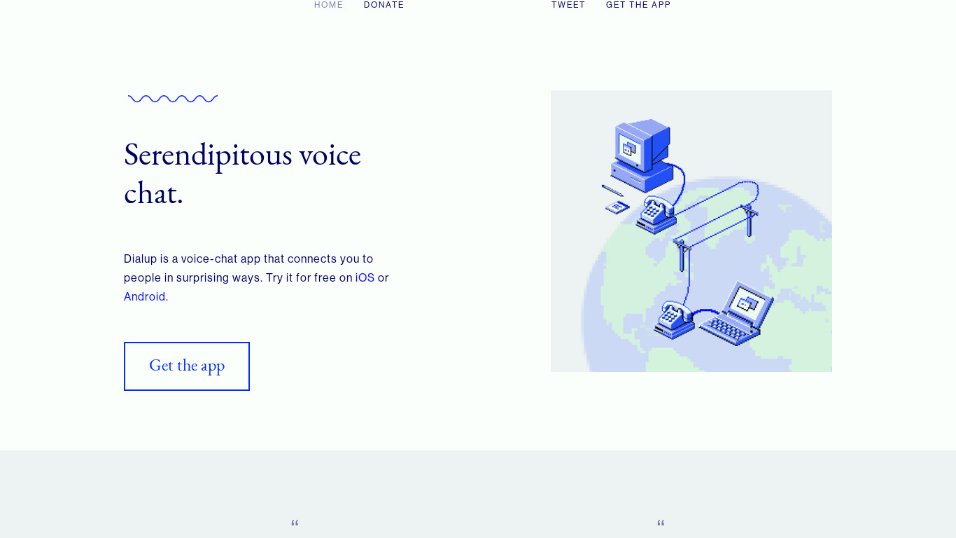 Dialup Landing page