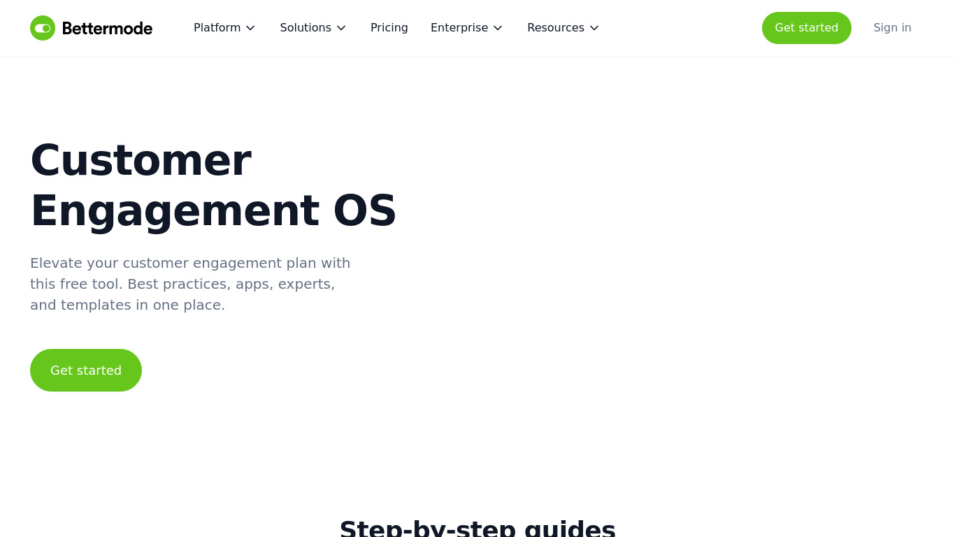 Customer Engagement OS Landing page