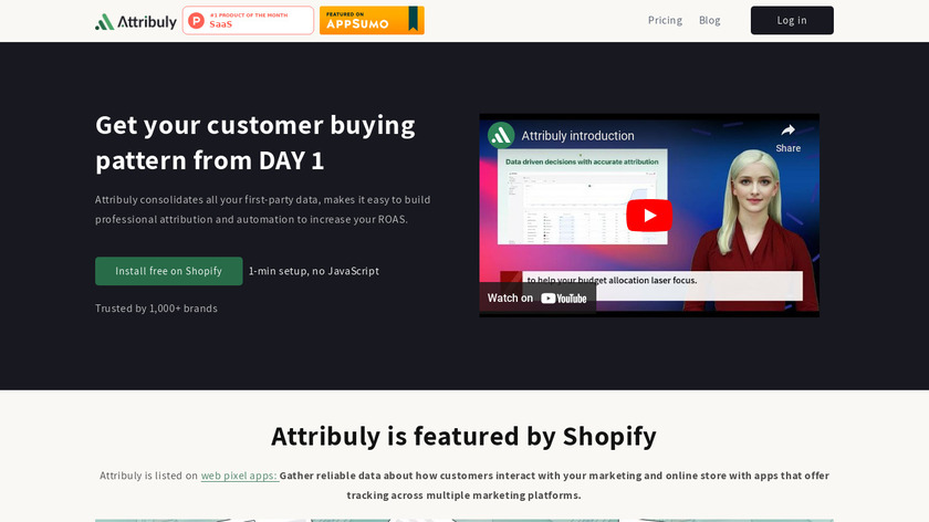 Attribuly attribution for Shopify Landing Page