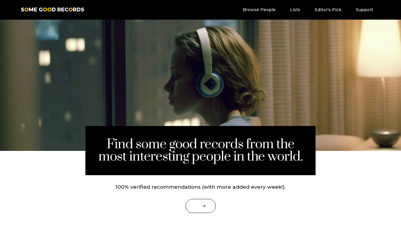 Some Good Records Landing page