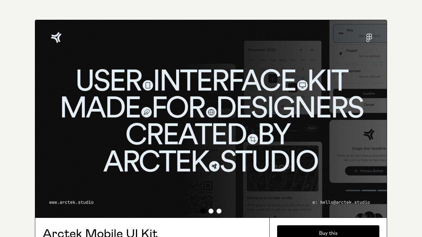 Arctek UI Kit Landing page