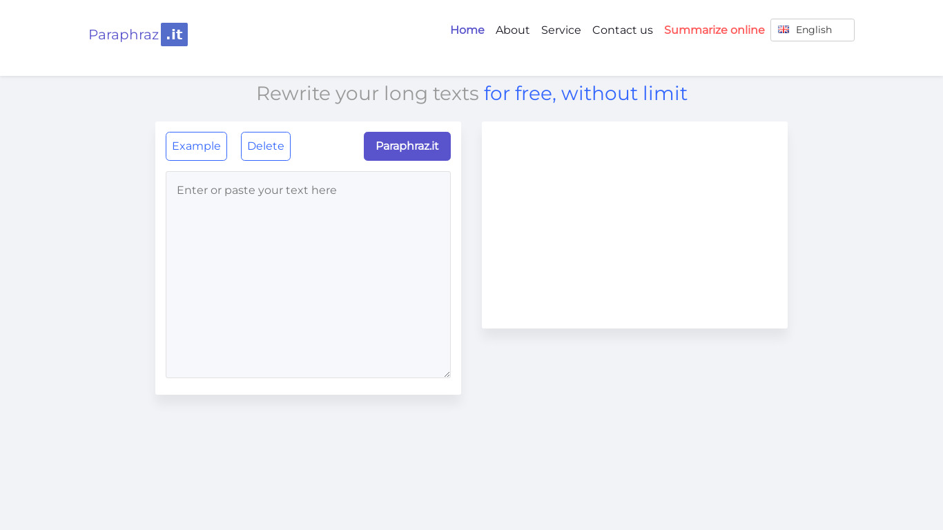 Paraphraz.it Landing page