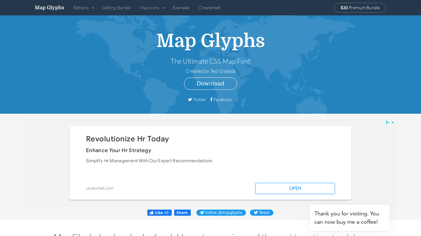 Map Glyphs Landing page