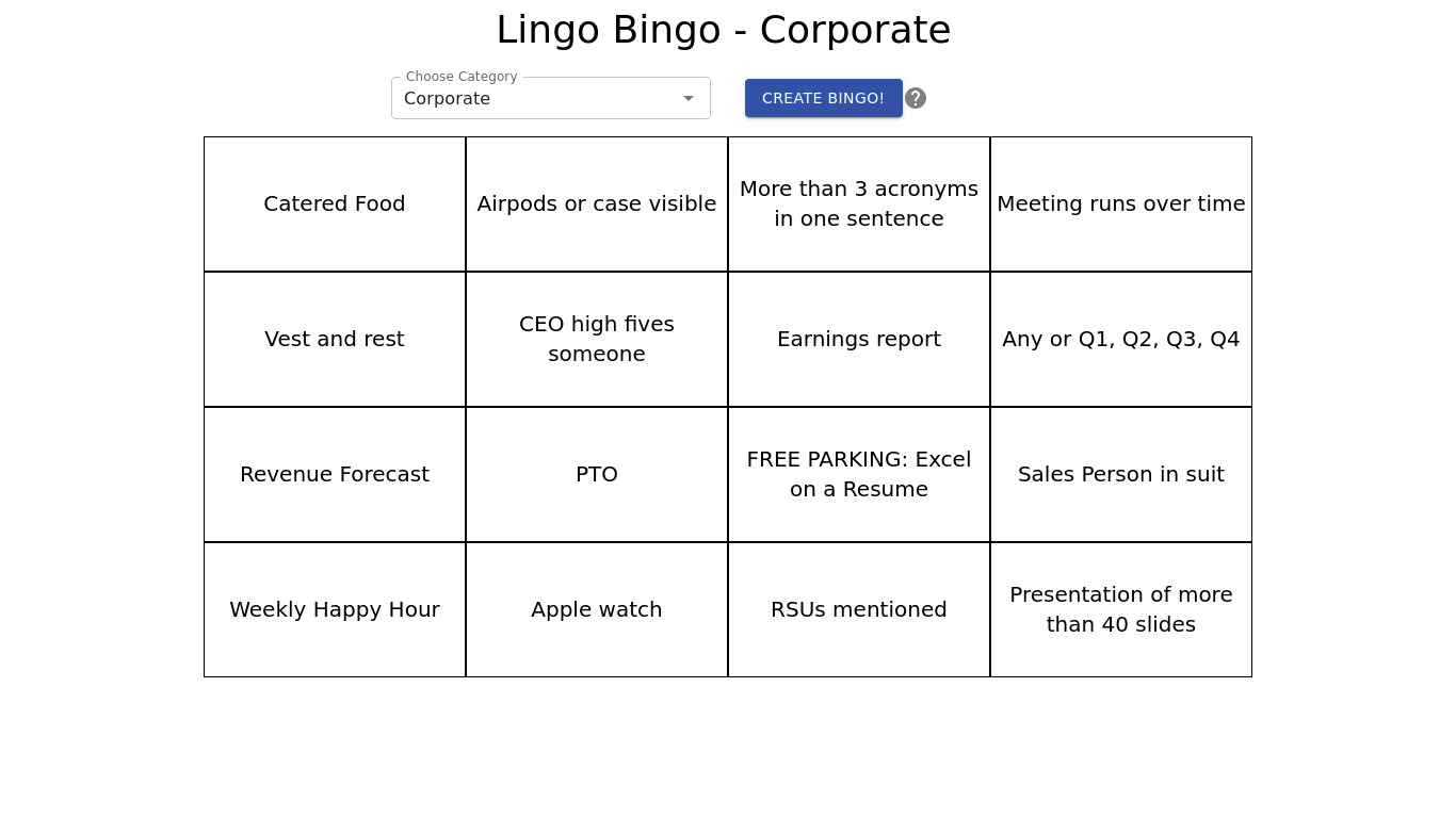 Lingo Bingo Landing page