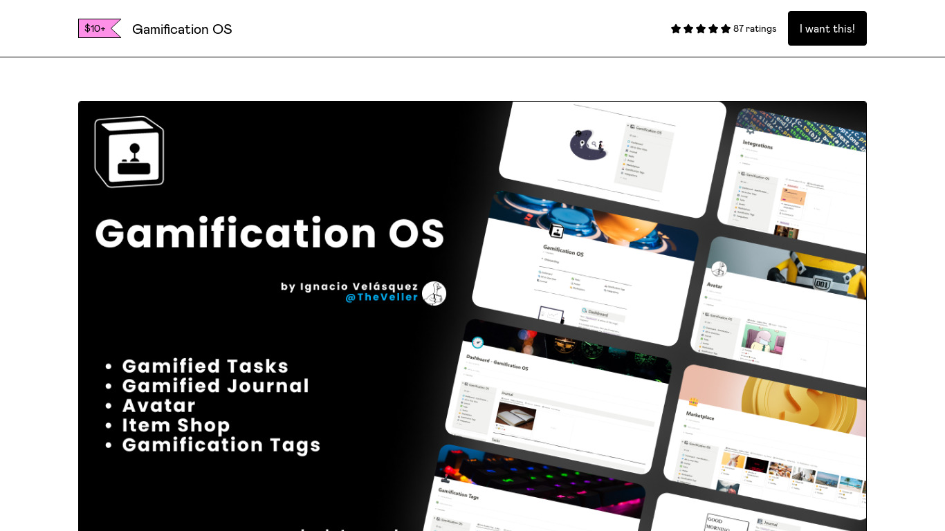 Gamification OS Landing page