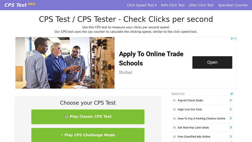 CPS Test Pro Landing Page