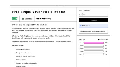 Free Simple Notion Habit Tracker image