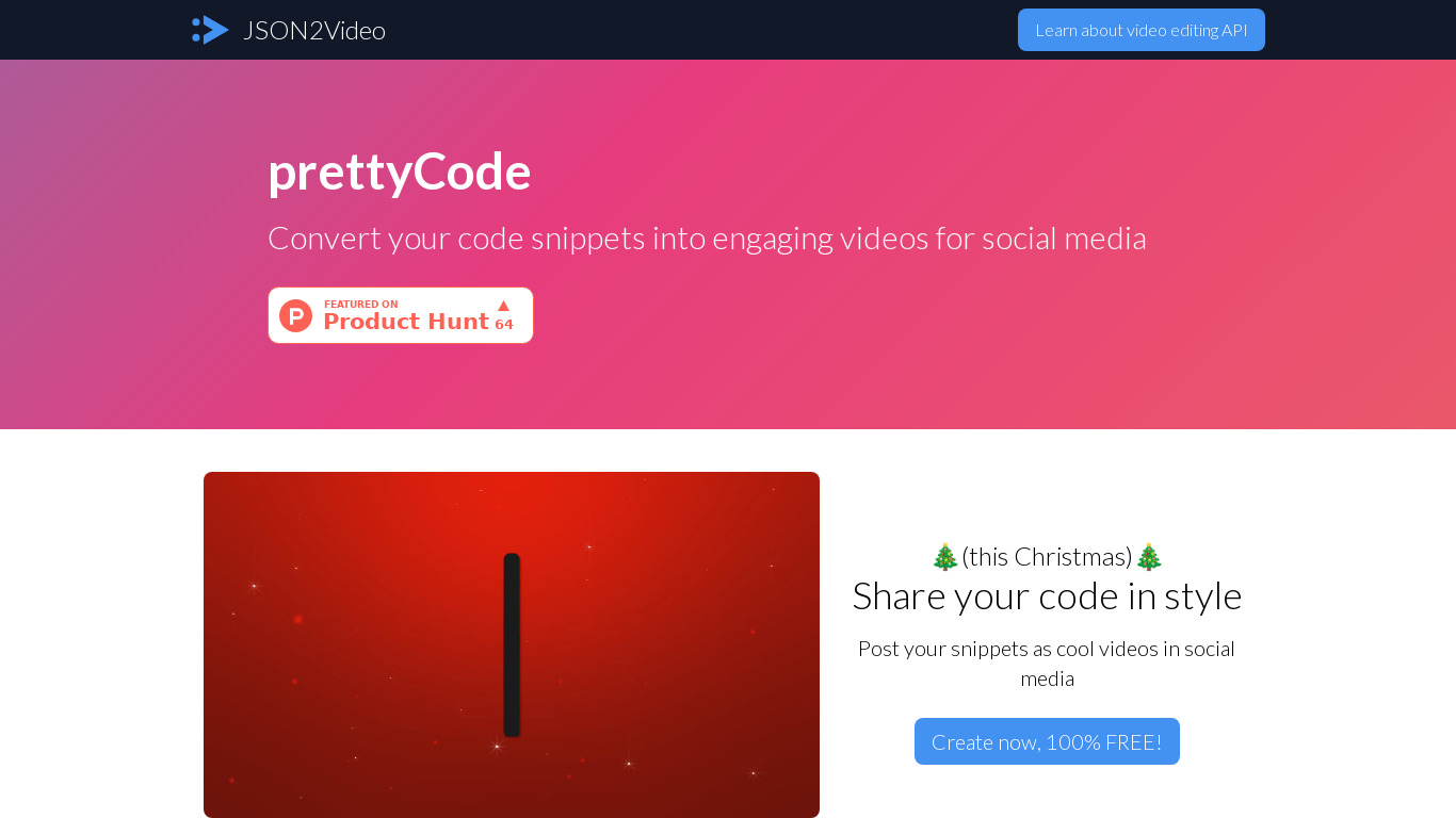 prettyCode.online Landing page