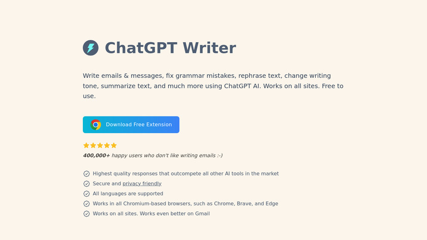 ChatGPT Writer Landing Page