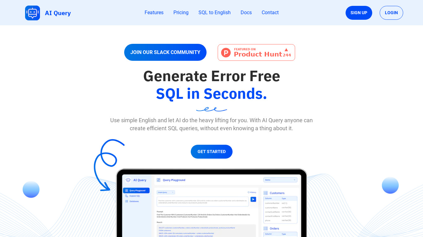 AI Query Landing page