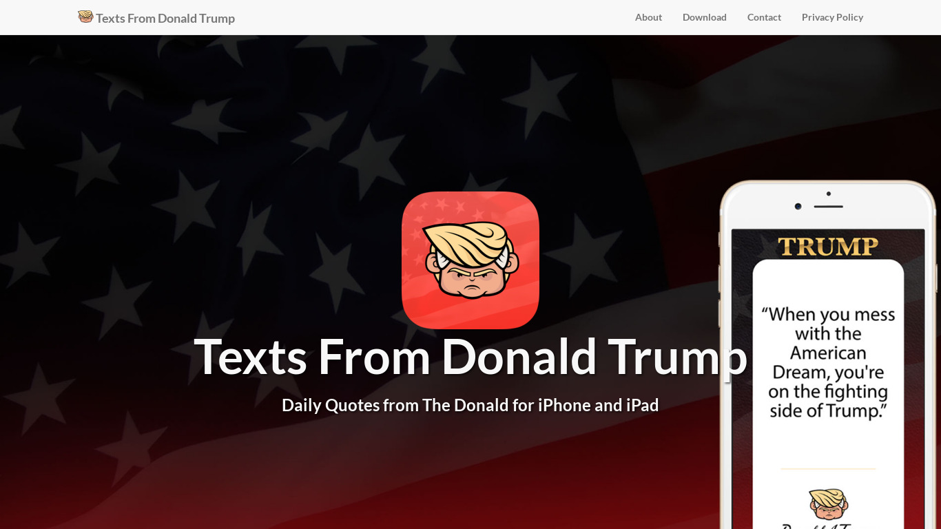 Texts From Trump Landing page
