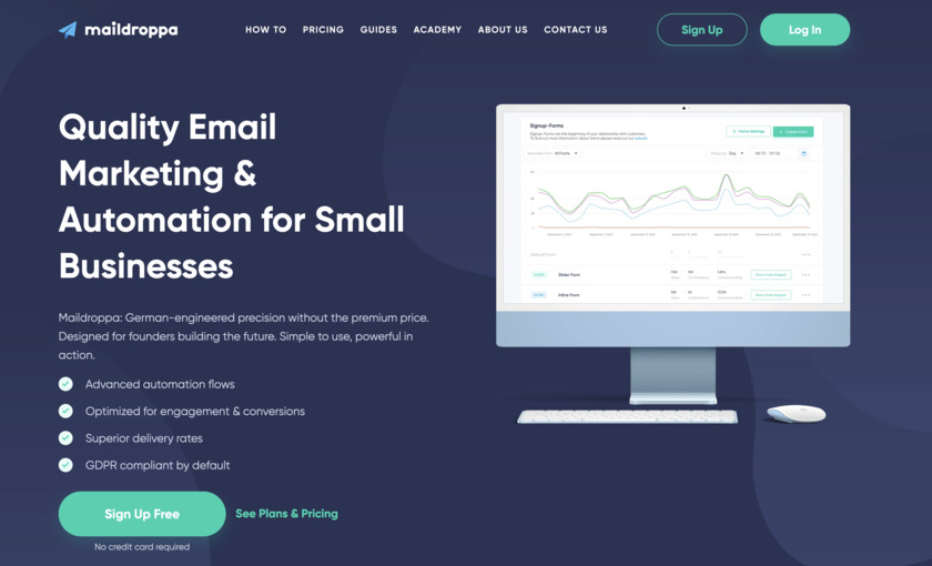 Maildroppa Landing Page