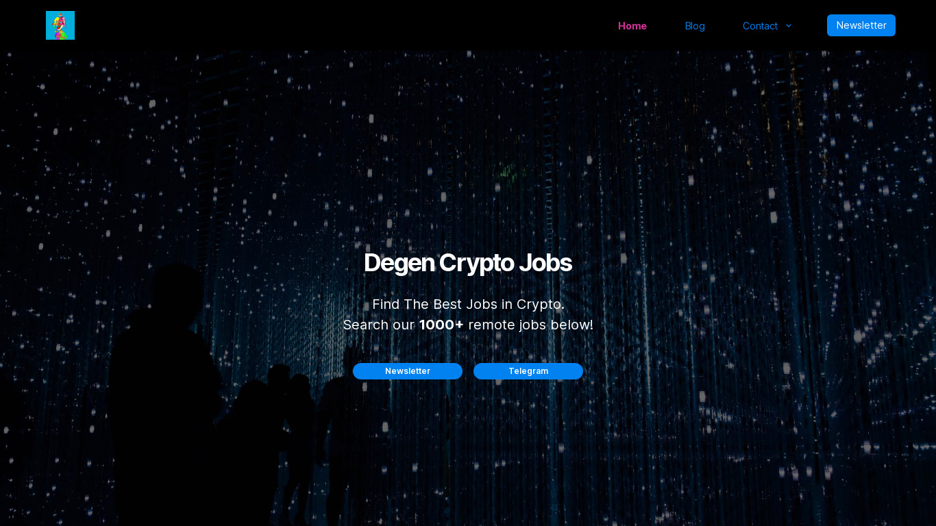 Degen Crypto Jobs Landing page