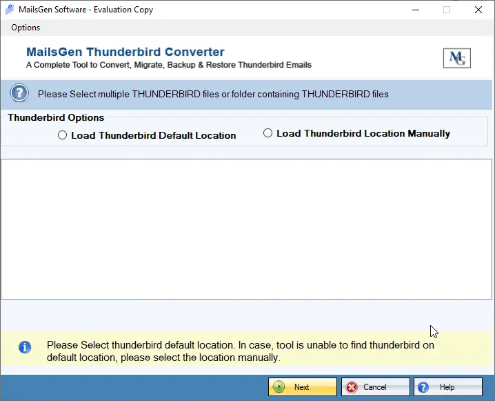 MailsGen Thunderbird Converter Landing page