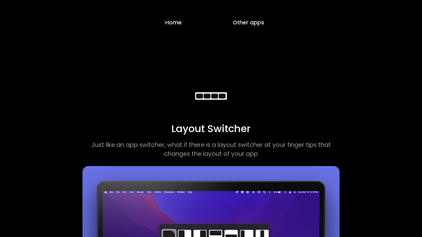 Layout switcher Landing page