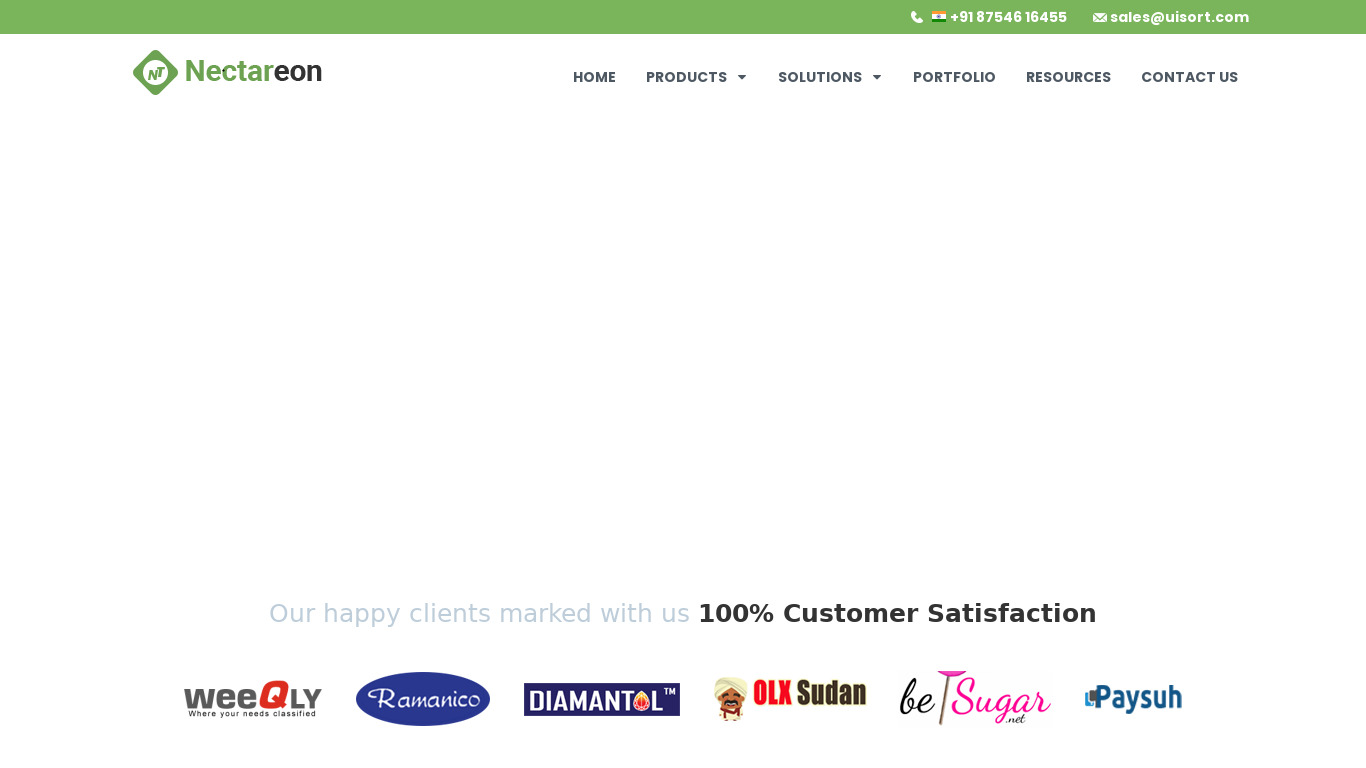 Nectareon Multi Vendor Grocery Delivery Landing page