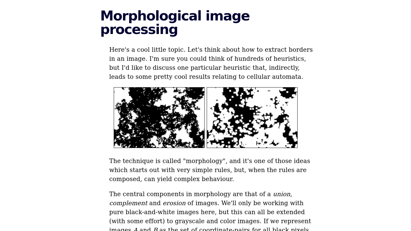 Morphological images Landing page