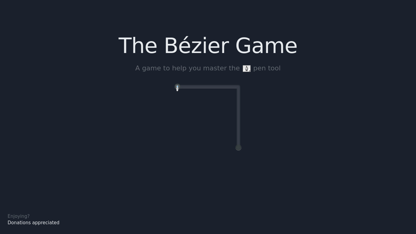 The Bezier Game Landing page