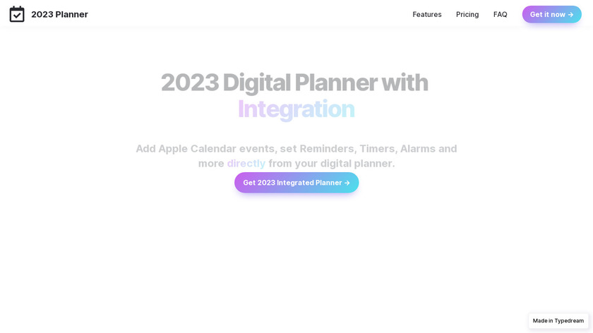 2023 Digital Planner with Integration Landing Page
