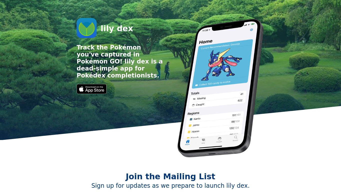 lily dex Landing page