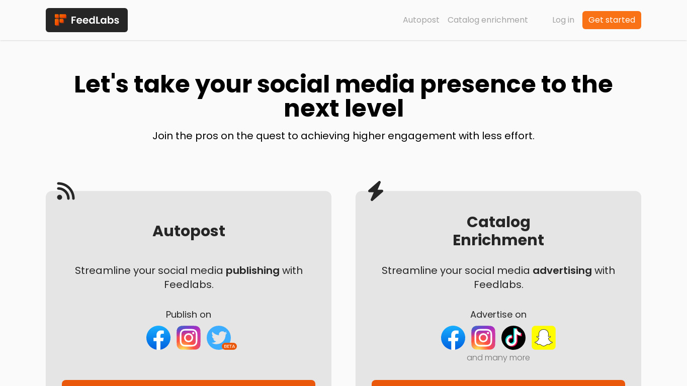 FeedLabs Landing page