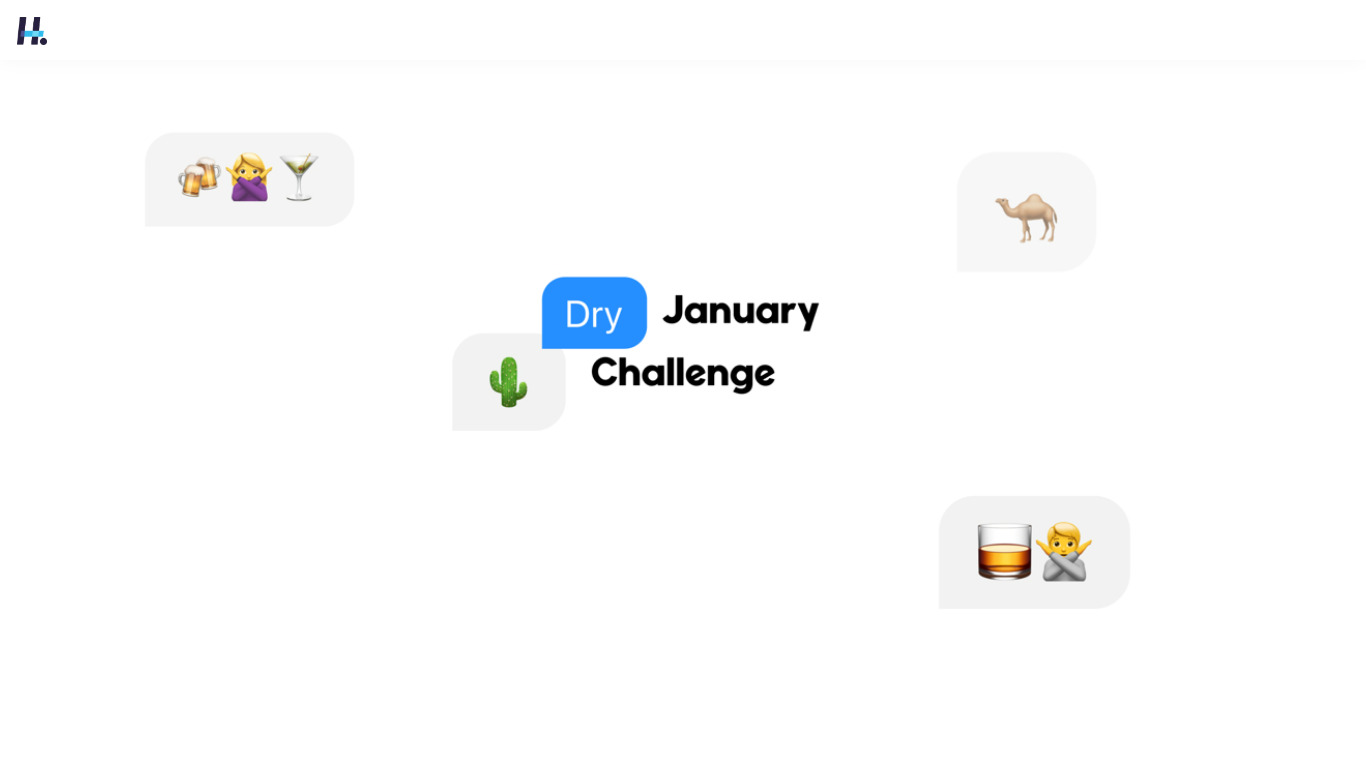 Dry January Challenge Landing page