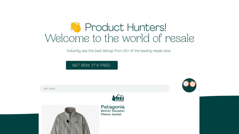 Beni: Your secondhand shopping assistant Landing Page