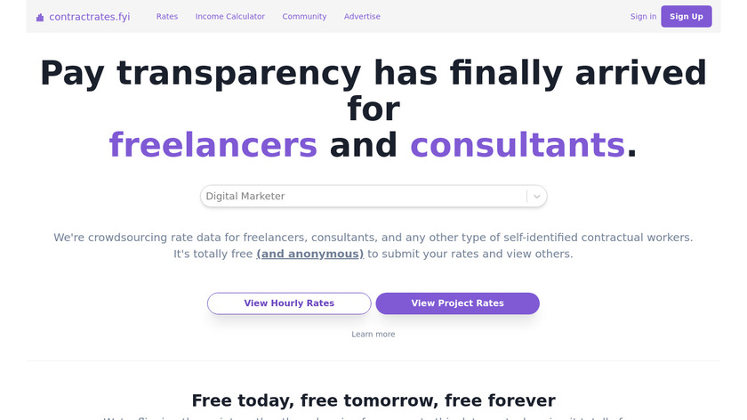 contractrates.fyi Landing Page