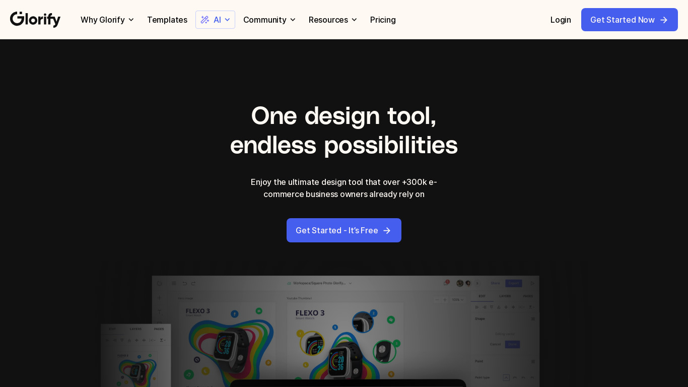 Glorify Image Landing page