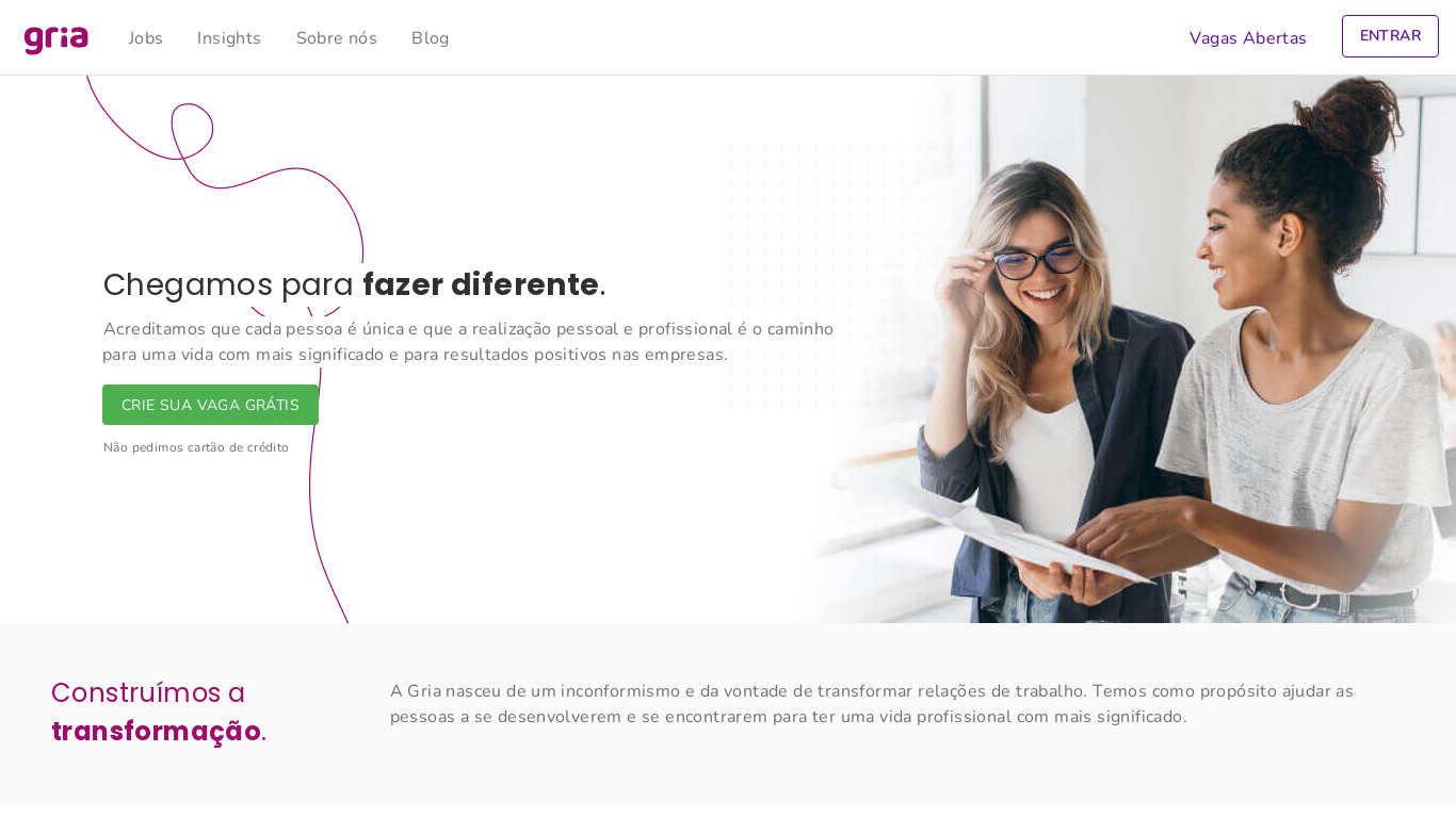 Gria Landing page