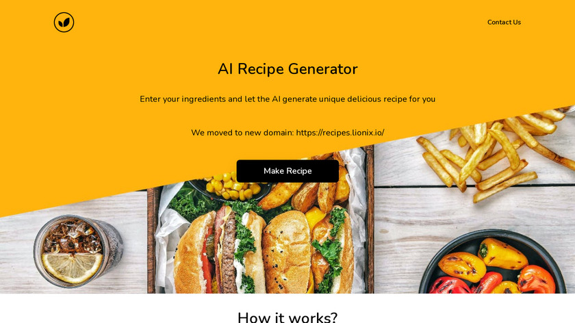 AI Recipe Generator Landing Page
