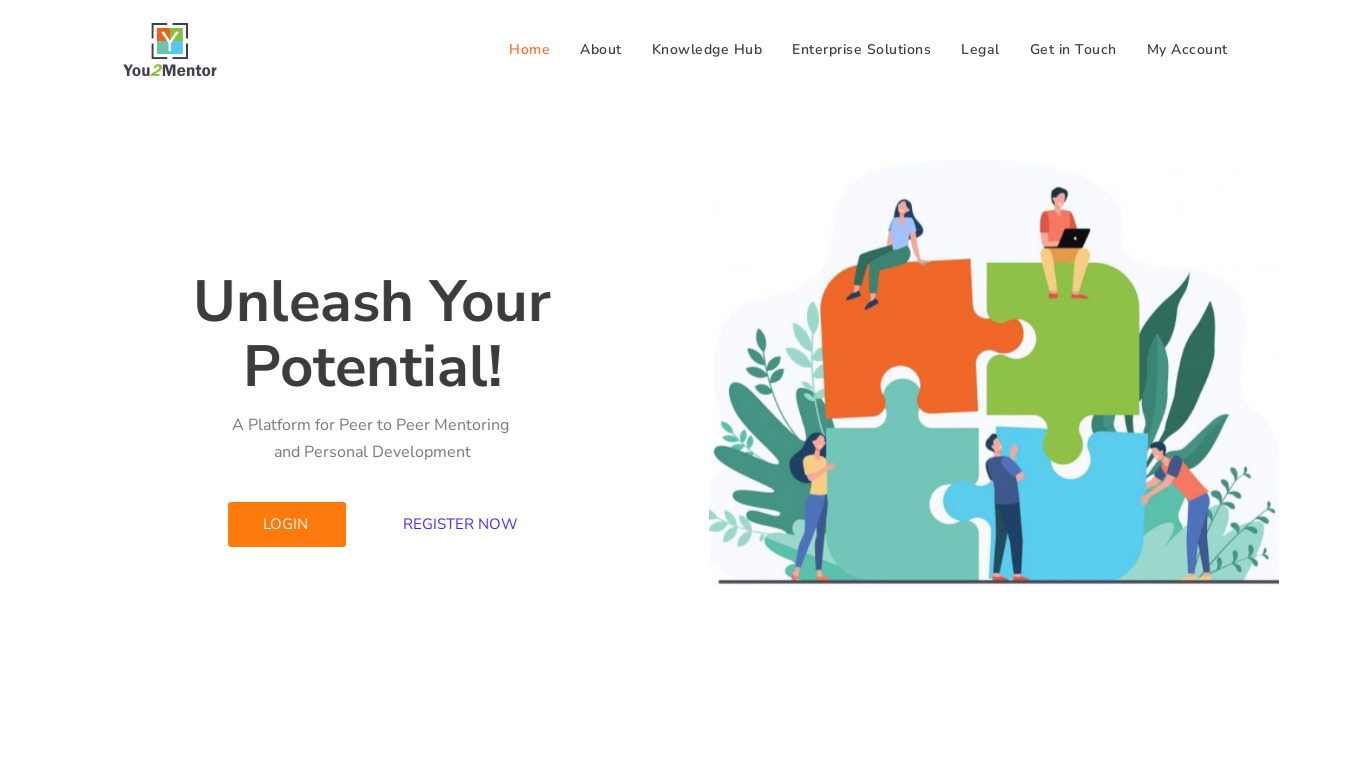 You2Mentor Landing page