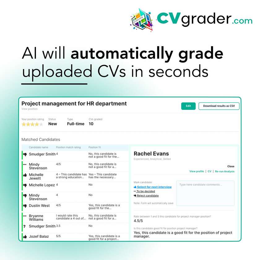 cvgrader.com Landing Page
