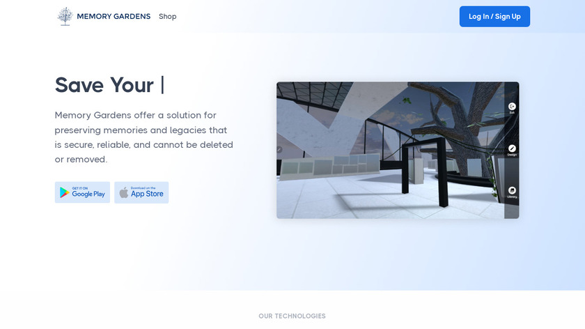Memory Gardens Landing Page