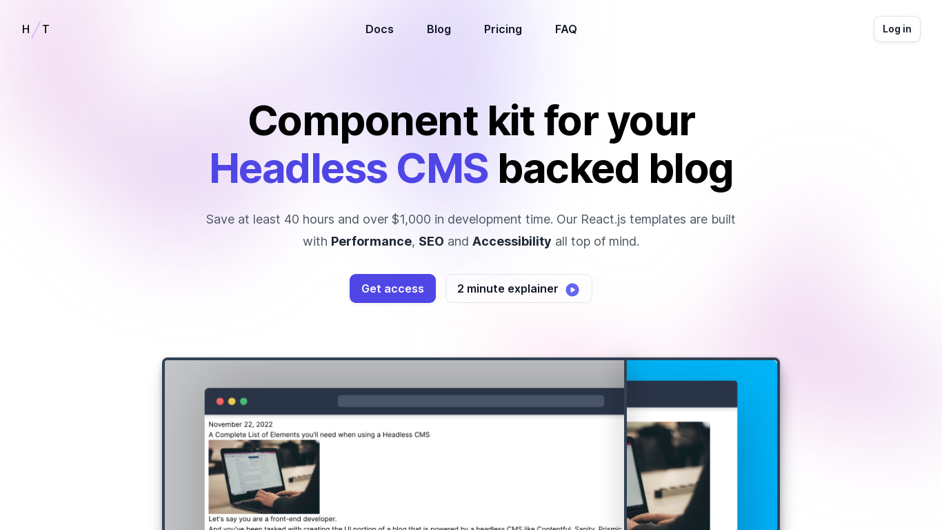 HeadlessTemplates Landing page